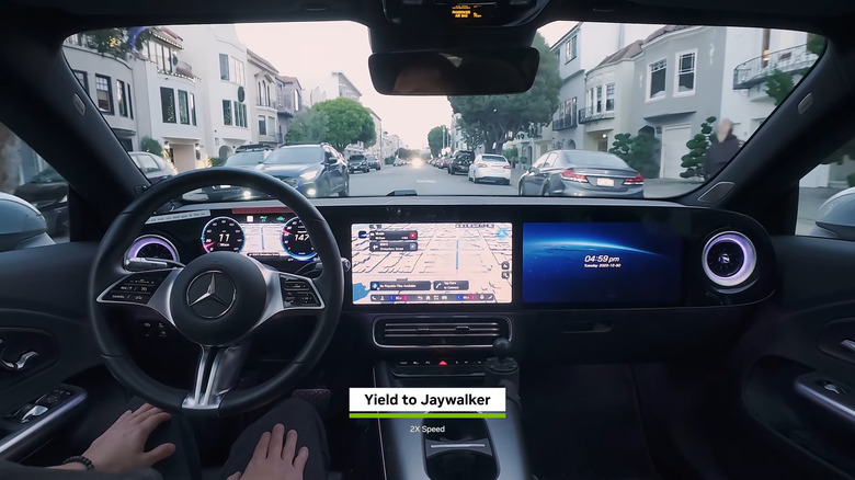 We're now watching a video of the self-driving car in action.