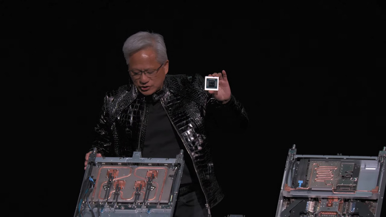Huang is holding the NVLink 6 Switch.