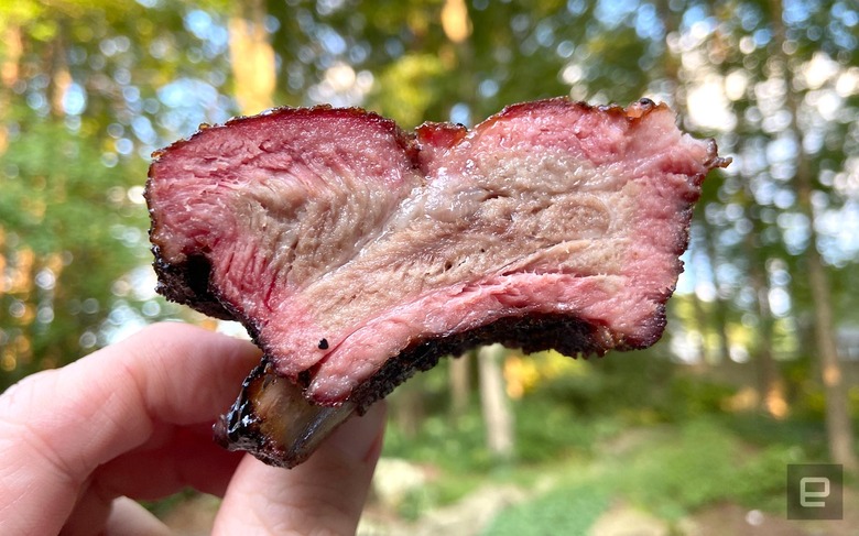 Baby Back Ribs cooked with SmokeBoost for about two hours.