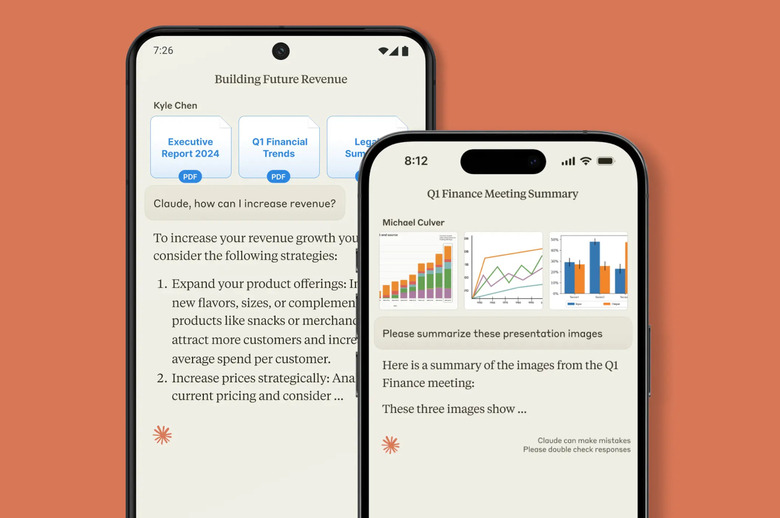 Phone screens showing the responses of Claude, Anthropic's chatbot.