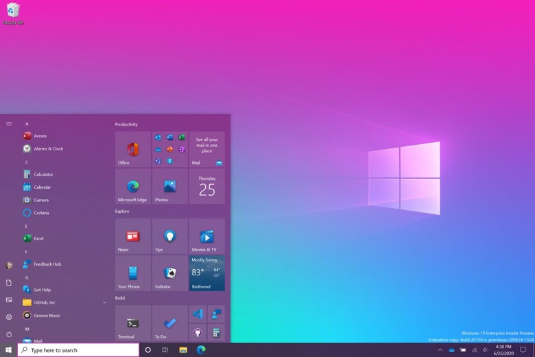 Windows 10 20H2 update's 'theme-aware' Start Menu