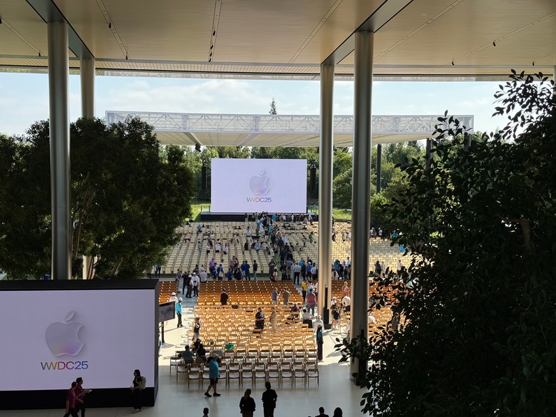The seating area is beginning to fill up.