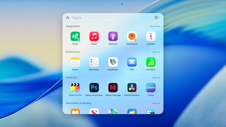 Spotlight Search now shows all your apps.
