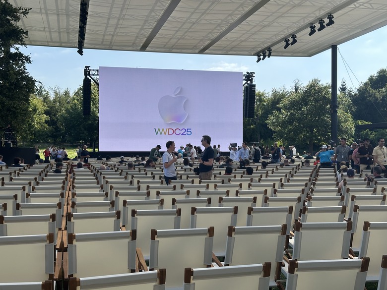 The covered seating area, where press is not allowed to sit.