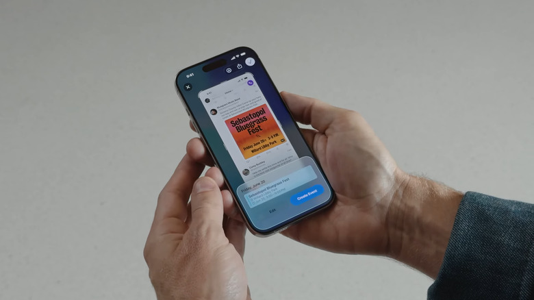 Visual Intelligence can grab event details to populate a calendar event.