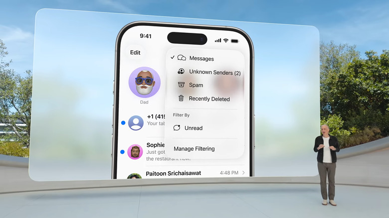 New unknown senders tab.