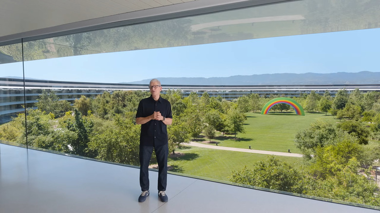 The whole conference is a pre-recorded stream this year — here's Tim Cook's first appearance on video, though he isn't live.