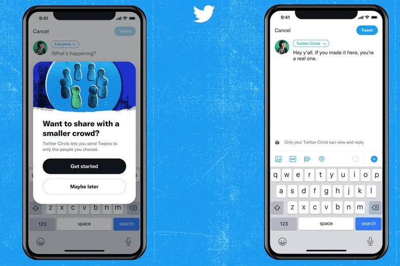 Screenshots showing a phone's screen open on Twitter, now X, which says 