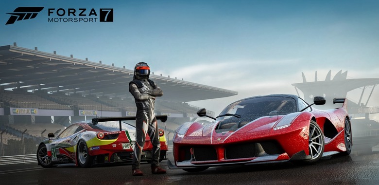 Forza Motorsport 7 Driver Posing By The Cars
