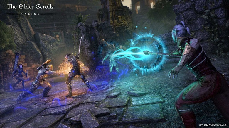 A mage casting a spell in a promotional image of The Elder Scrolls Online