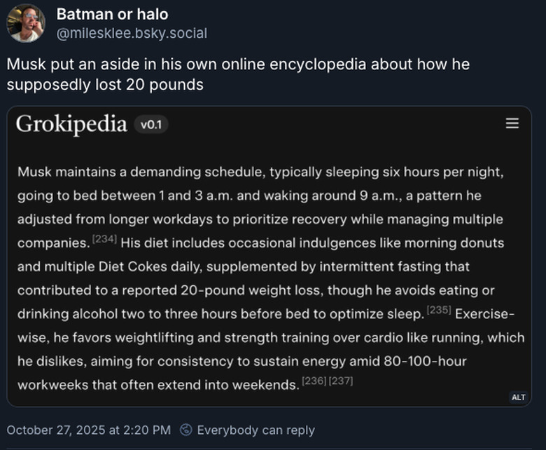 Grokipedia entry for Elon Musk.