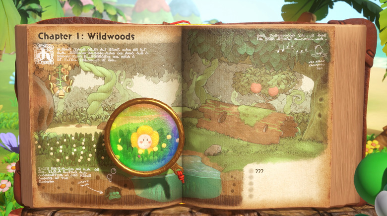 Instead of selecting a stage based on its location, in Yoshi and the Mysterious Book you choose new levels by picking which character you'd like to meet next.