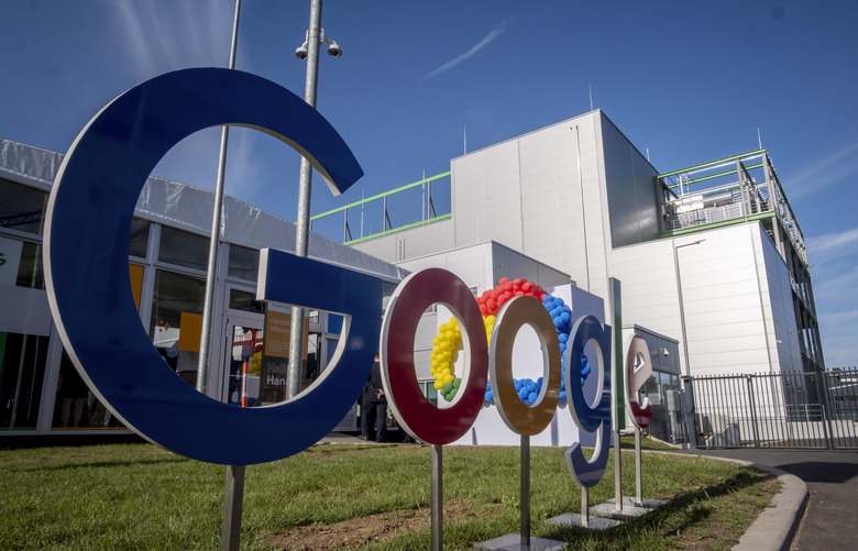 Google's first own datacenter in Germany is pictured during its inauguration in Hanau near Frankfurt, Germany, Friday, Oct. 6, 2023. (AP Photo/Michael Probst)
