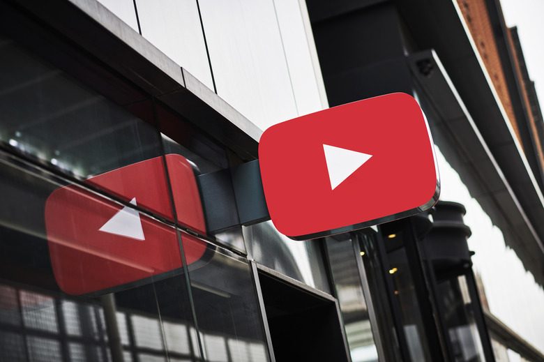 LONDON, UNITED KINGDOM - JUNE 4: Detail of the YouTube logo outside the YouTube Space studios in London, taken on June 4, 2019. (Photo by Olly Curtis/Future via Getty Images)