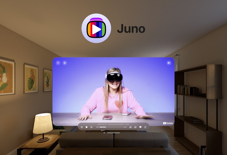 Juno, developer Christian Selig's unofficial YouTube app for Vision Pro