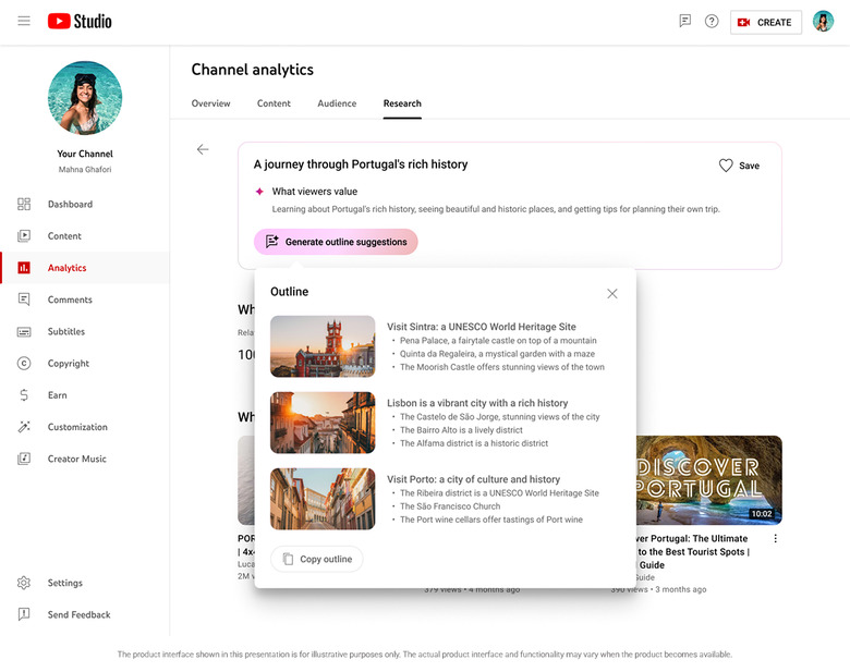 YouTube Studio's AI-powered insight recommendations