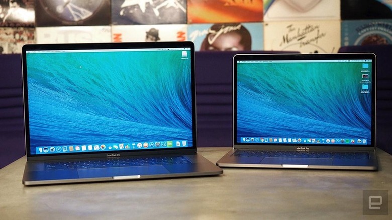 The 2016 MacBook Pros with TouchBars.