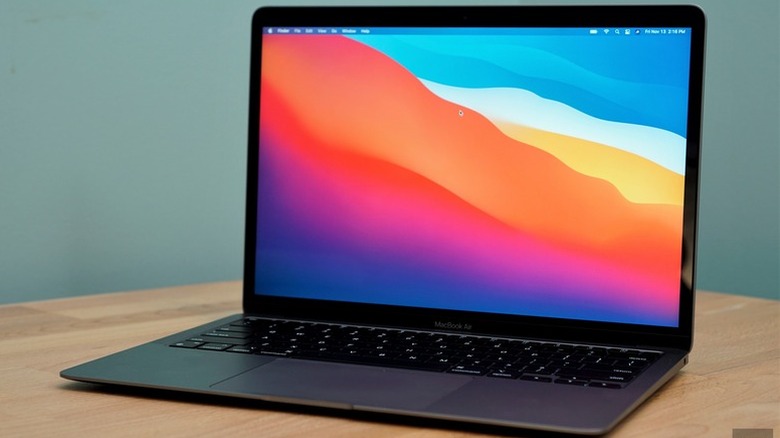 The M1 MacBook Air on a table.