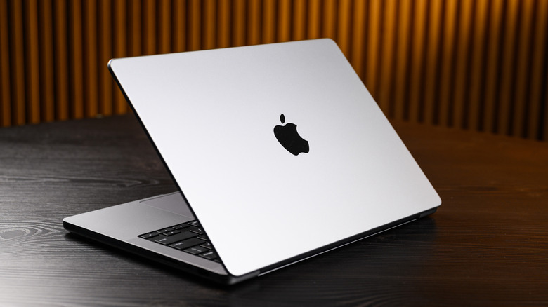 A MacBook Pro on a table.