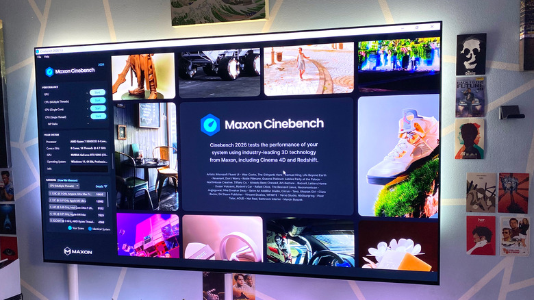 Maxon Cinebench running on a desktop PC monitor.