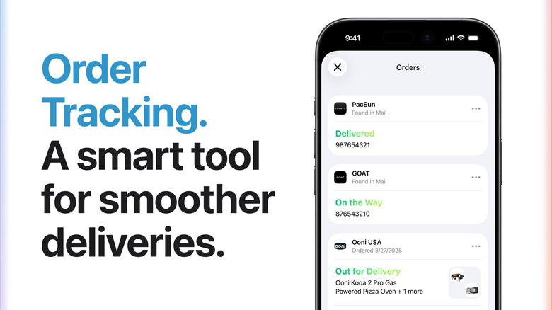 The Order Tracking Apple Wallet feature that automatically tracks orders for shipping estimates.