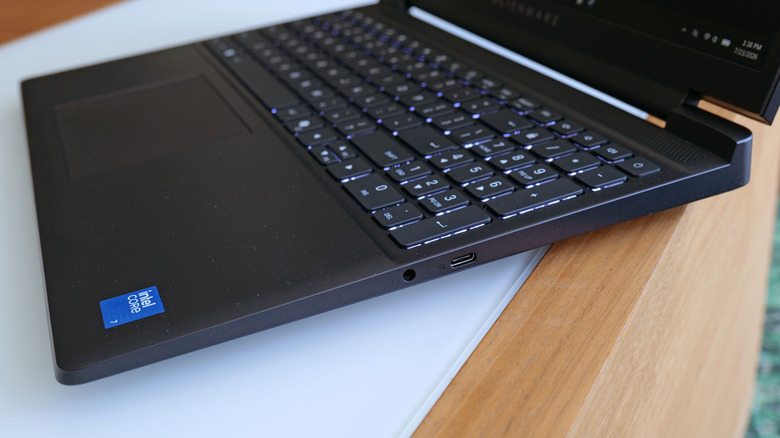The right side of the Alienware 15 is pretty barren aside from a 3.5mm audio jack and one more USB-C port.