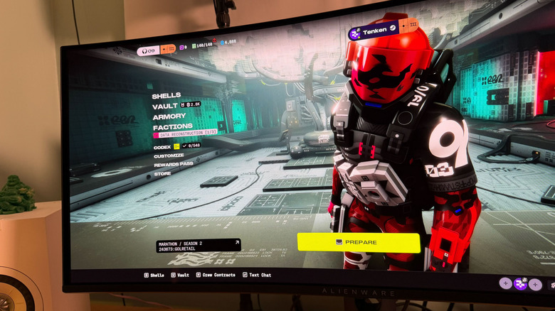 Marathon running on the  Alienware 34 QD-OLED gaming monitor.