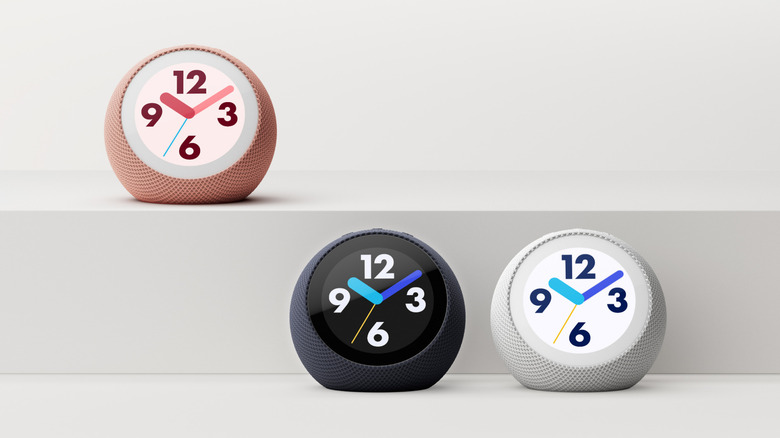 A smart alarm clock in various colors.