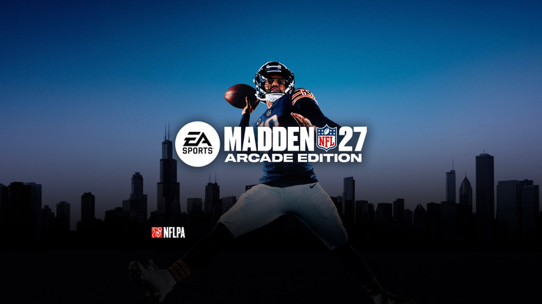 EA Sports Madden 27 Arcade Edition key art, with a quarterback preparing to throw a ball.
