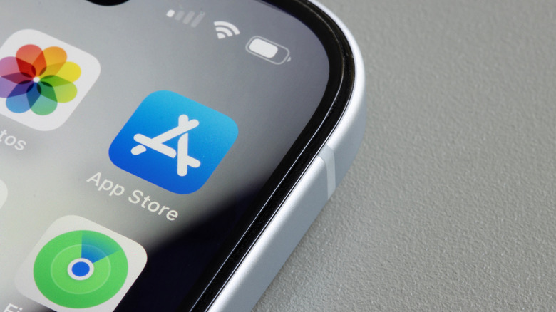 Photo of an iPhone showing the logo for the App Store