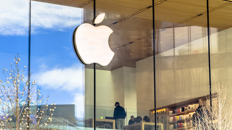 Apple's logo is shown outside an Apple store in Vancouver, Canada