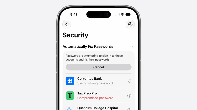 Apple Intelligence automatically changing passwords in the Passwords app.