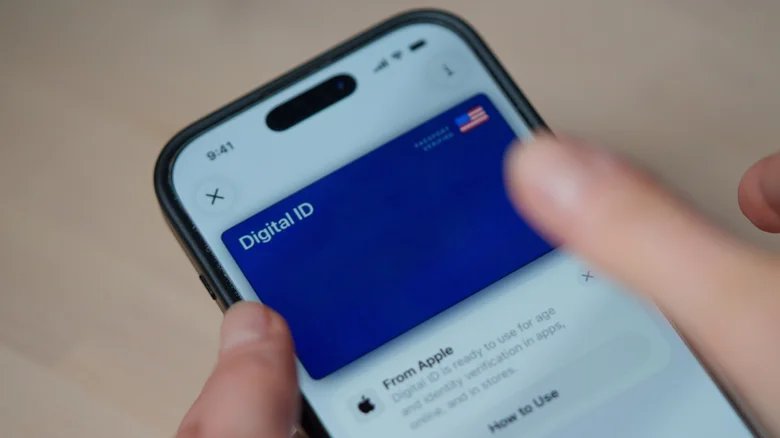 A digital ID shown in the Apple Wallet app on an iPhone screen.