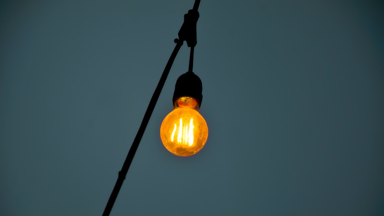 A single light bulb.