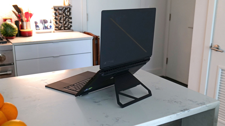 The ROG Zephyrus Duo's built-in kickstand.