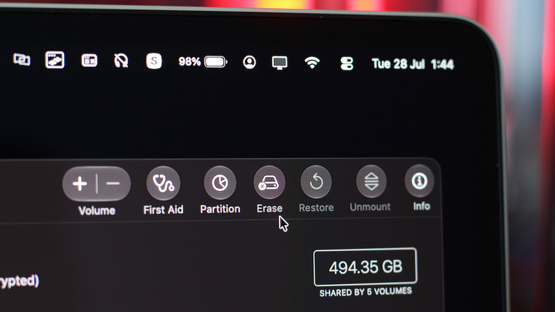 A picture of a screen showing formatting options for a drive on macOS.