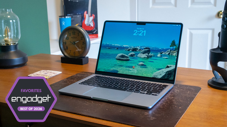 Best laptops for 2026 badge on the MacBook Air M5.