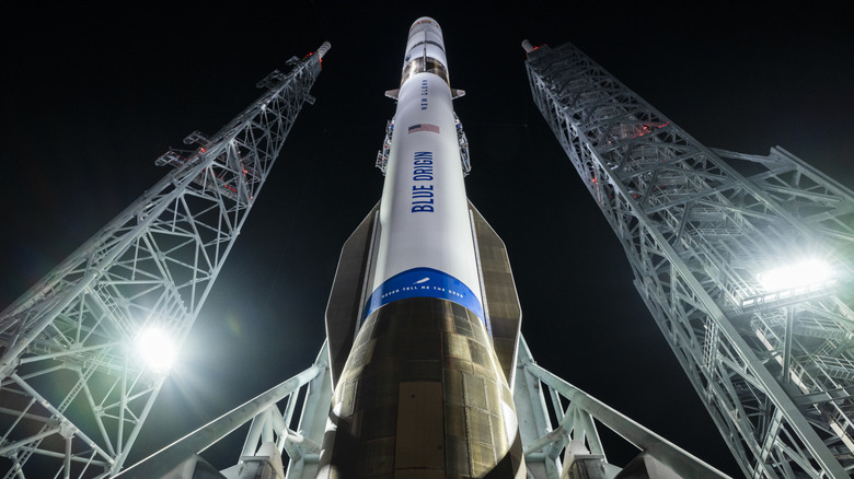 A rocket on its launchpad.