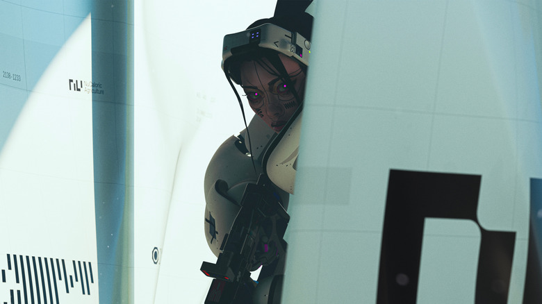 Thief shell in Bungie Marathon peeks around corner