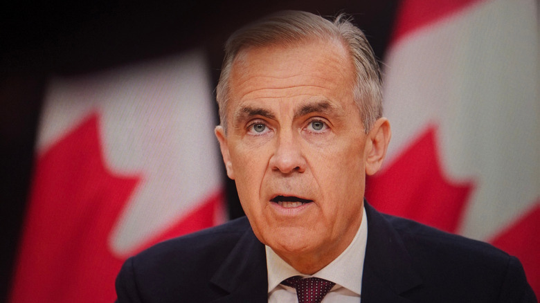 Prime Minister Mark Carney speaking on camera.