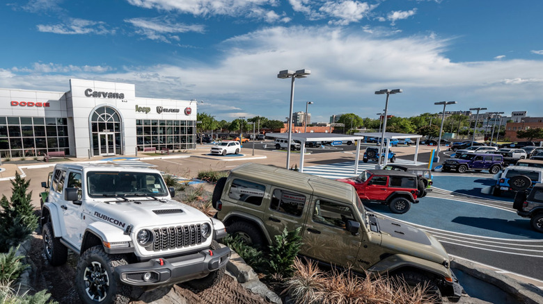 A group of vehicles on a lot.