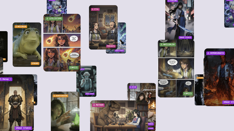 AI generated community art is shown from Character.AI Labs' page
