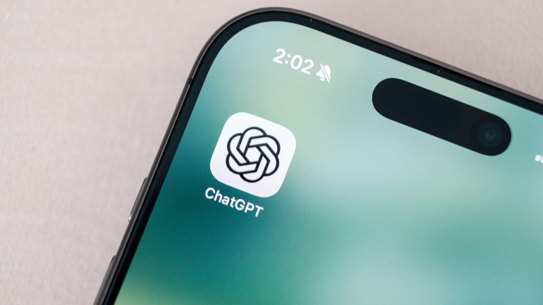 A closeup of the icon for ChatGPT on an iPhone 17.
