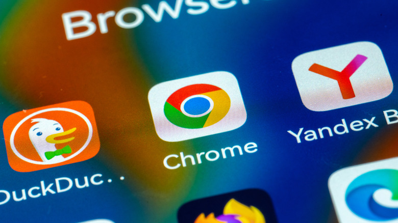 Browser icons on phone
