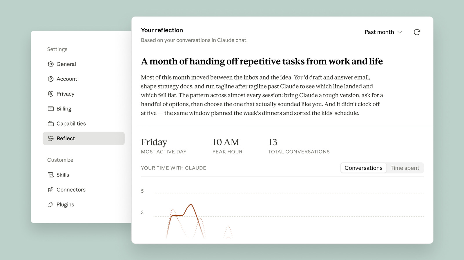 Claude's new Reflect dashboard wants to help you log off of Claude