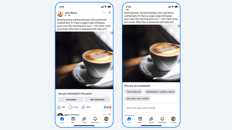 A picture of a latter in a facebook feed with the words "are you interested in this post?"
