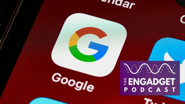 A close up of the Google app on a smartphone.