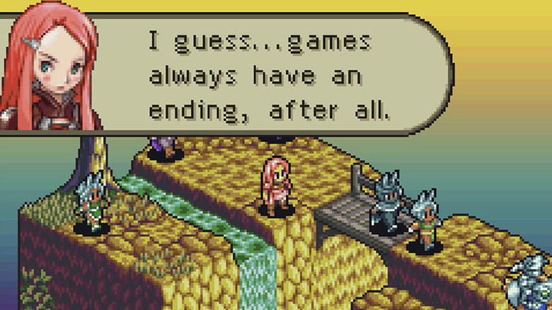 One of FFTA protagonists, Ritz, remarks "I guess... games always have an ending, after all."