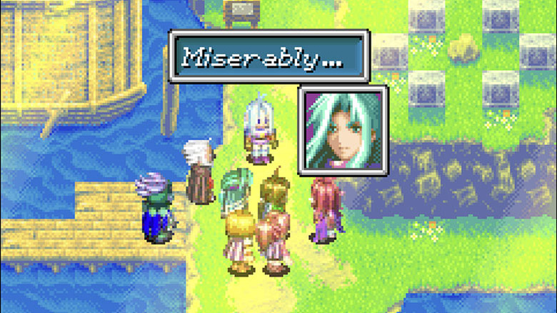 A character from Golden Sun remarks, "miserably..."