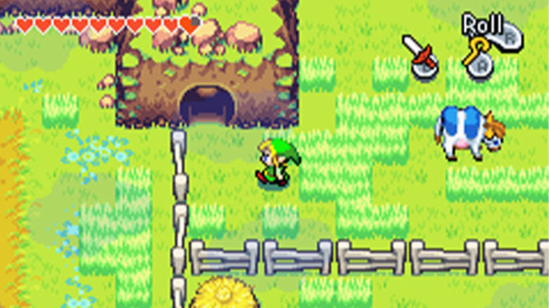 Link finds a cave on the edge of Lon Lon Ranch.